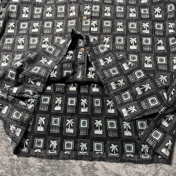 Vintage Cooke Street Tropical Palm Tree Floral Hawaiian Shirt Mens Large - Picture 4 of 7